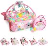 imageBright Starts 4in1 Groovin Kicks Piano Gym Tummy Time Play Mat ampamp Activity Baby Toys Pink  Floral Fiesta Newborn to ToddlerRainbow Tropics