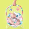 imageBright Starts Baby Bouncer Soothing Vibrations Infant Seat  Removable Toy Bar Nonslip Feet 06 Months Up to 20 lbs Rainforest VibesFlamingo Vibes  Pink