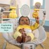 imageBright Starts Disney Baby Winnie The Pooh Baby Bouncer Soothing Vibrations Deluxe Infant Seat  Faux Suede Music Removable Toy Bar 06 Months 620 lbs Dots ampamp Hunny PotsWinnie the Pooh  Classic Pals