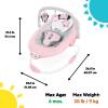 imageBright Starts Disney Baby Winnie The Pooh Baby Bouncer Soothing Vibrations Deluxe Infant Seat  Faux Suede Music Removable Toy Bar 06 Months 620 lbs Dots ampamp Hunny PotsMinnie Mouse