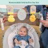 imageBright Starts Disney Baby Winnie The Pooh Baby Bouncer Soothing Vibrations Deluxe Infant Seat  Faux Suede Music Removable Toy Bar 06 Months 620 lbs Dots ampamp Hunny PotsWinnie the Pooh  Classic Pals