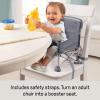 imageBright Starts Disney Minnie Mouse Pop N Sit Portable Booster IndoorOutdoor Use Floor Seat with Feeding Tray 6 Mos  3 YrsGray 1