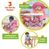 imageBright Starts Disney Minnie Mouse Pop N Sit Portable Booster IndoorOutdoor Use Floor Seat with Feeding Tray 6 Mos  3 YrsPink