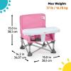 imageBright Starts Disney Minnie Mouse Pop N Sit Portable Booster IndoorOutdoor Use Floor Seat with Feeding Tray 6 Mos  3 YrsPink