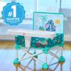 imageBright Starts Disney Minnie Mouse Pop N Sit Portable Booster IndoorOutdoor Use Floor Seat with Feeding Tray 6 Mos  3 YrsStitch