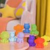 imageBright Starts KaledioCubes 9pk Stack ampamp Squeeze Blocks Baby Bath Toys  Play ampamp Learn with Colors Numbers ampamp Shapes Ages 3 Months MulticolorTropicanimals