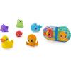 imageBright Starts KaledioCubes 9pk Stack ampamp Squeeze Blocks Baby Bath Toys  Play ampamp Learn with Colors Numbers ampamp Shapes Ages 3 Months MulticolorSplash  Splash