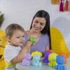 imageBright Starts KaledioCubes 9pk Stack ampamp Squeeze Blocks Baby Bath Toys  Play ampamp Learn with Colors Numbers ampamp Shapes Ages 3 Months MulticolorTropicanimals