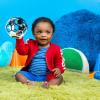 imageBright Starts Oball Easy Grasp Classic Ball Infant Toy in PinkPurple Age Newborn and up 4 InchesBlack  White Soccer Ball