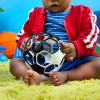 imageBright Starts Oball Easy Grasp Classic Ball Infant Toy in PinkPurple Age Newborn and up 4 InchesBlack  White Soccer Ball