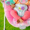 imageBright Starts Pink Paradise Portable Baby Bouncer with Vibrating Infant Seat and Toy Bar Max Weight 20 lbs Age 06 MonthsPink Paradise