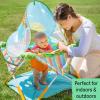 imageBright Starts Pop N Jump Portable Activity Jumper IndoorOutdoor Use Sweet Treats with 4 Sensory Toys Ages 612 MonthsAnimal