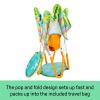 imageBright Starts Pop N Jump Portable Activity Jumper IndoorOutdoor Use Sweet Treats with 4 Sensory Toys Ages 612 MonthsAnimal