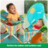 imageBright Starts Pop N Jump Portable Activity Jumper IndoorOutdoor Use Sweet Treats with 4 Sensory Toys Ages 612 MonthsOwl Forest