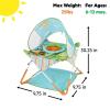 imageBright Starts Pop N Jump Portable Activity Jumper IndoorOutdoor Use Sweet Treats with 4 Sensory Toys Ages 612 MonthsOwl Forest