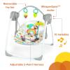 imageBright Starts Portable Automatic 6Speed Baby Swing with Adaptable Speed Taggies Music RemovableToyBar 09 Months 620 lbs Whimsical WildPlayful Paradise