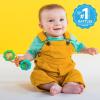 imageBright Starts Rattle and Teethe Chillable Baby Teether Pretty in Pink Ages 3 Months Rattle  Shake Green