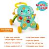 imageBright Starts Stroll n Roll 2in1Ball Push Walker  Includes 3 Toy Balls Elephant with 70 Songs ampamp Sounds 7 Activities  Ball Drop Piano Spinner Flip Book ampamp MoreStroll N Roll Walker