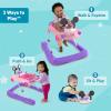 imageBright Starts Tiny Trek 2in1 Baby Activity Walker with Toy Station Adjustable Height and EasyFold Frame Jungle Vines Age 6 MonthsMinnie Mouse Go  Go Bows