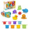 imageBright Starts KaledioCubes 9pk Stack ampamp Squeeze Blocks Baby Bath Toys  Play ampamp Learn with Colors Numbers ampamp Shapes Ages 3 Months MulticolorSplash  Splash