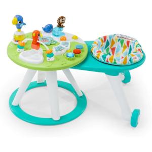 imageBright Starts Around We Go 2in1 Baby Walker Discovery Activity Center and Table Tropic Coral Ages 6 MonthsTropical Cool
