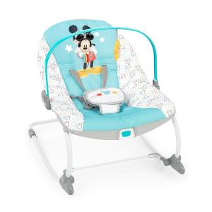 imageBright Starts Disney Baby Mickey Mouse Infant to Toddler Rocker ampamp Seat with Vibrations and Removable Toy Bar 030 Months Up to 40 lbs Original BestieMulticolored