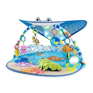 imageBright Starts Disney Baby The Little Mermaid Twinkle Trove LightUp Musical Baby Activity Gym with Tummy Time Pillow NewbornFinding Nemo