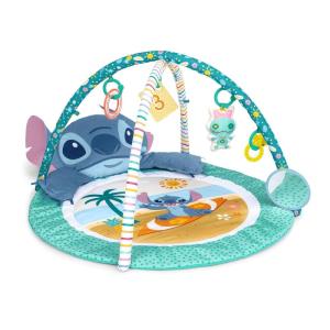 imageBright Starts Disney Baby The Little Mermaid Twinkle Trove LightUp Musical Baby Activity Gym with Tummy Time Pillow NewbornStitch