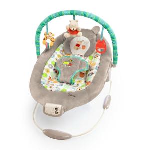 imageBright Starts Disney Baby Winnie The Pooh Baby Bouncer Soothing Vibrations Deluxe Infant Seat  Faux Suede Music Removable Toy Bar 06 Months 620 lbs Dots ampamp Hunny PotsWinnie the Pooh  Dots  Hunny Pots