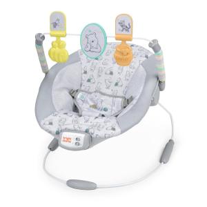 imageBright Starts Disney Baby Winnie The Pooh Baby Bouncer Soothing Vibrations Deluxe Infant Seat  Faux Suede Music Removable Toy Bar 06 Months 620 lbs Dots ampamp Hunny PotsWinnie the Pooh  Classic Pals