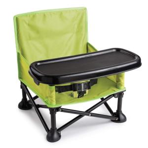 imageBright Starts Disney Minnie Mouse Pop N Sit Portable Booster IndoorOutdoor Use Floor Seat with Feeding Tray 6 Mos  3 YrsGreen