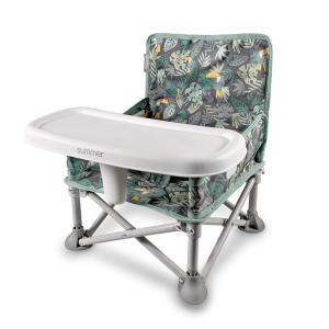 imageBright Starts Disney Minnie Mouse Pop N Sit Portable Booster IndoorOutdoor Use Floor Seat with Feeding Tray 6 Mos  3 YrsJungle Bontanical