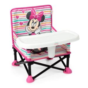 imageBright Starts Disney Minnie Mouse Pop N Sit Portable Booster IndoorOutdoor Use Floor Seat with Feeding Tray 6 Mos  3 YrsMinnie