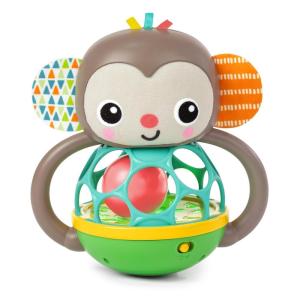 imageBright Starts Grab ampamp Giggle Monkey LightUp Musical Rattle Toy with EasyGrasp Oball Ages 6 Months Unisex