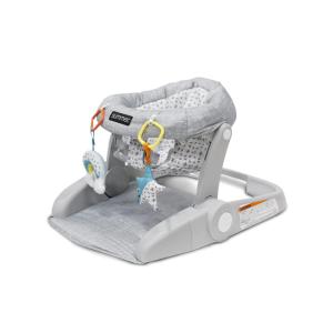 imageBright Starts LearntoSit Baby Floor Seat 2Positions Grow with Infant Portable Baby Chair Includes Sensory Toys Unisex 412 Months Playful ParadiseHeather Gray