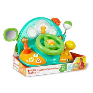 imageBright Starts Lights and Colors Driver Toy Steering Wheel with Car Sounds for Pretend Play  Green 6 Months and upLights  Color Driver