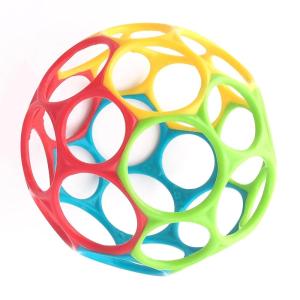 imageBright Starts Oball Easy Grasp Classic Ball BPAFree Infant Toy in Red Yellow Green Blue Age Newborn and up 4 InchesRedYellow