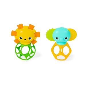 imageBright Starts Oball Easy Grasp Classic Ball BPAFree Infant Toy in Red Yellow Green Blue Age Newborn and up 4 InchesYellowBlue 2pack
