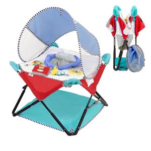 imageBright Starts Pop N Jump Portable Activity Jumper IndoorOutdoor Use Sweet Treats with 4 Sensory Toys Ages 612 MonthsSweet Treats