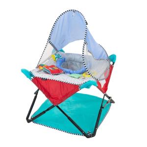 imageBright Starts Pop N Jump Portable Activity Jumper IndoorOutdoor Use Sweet Treats with 4 Sensory Toys Ages 612 MonthsSweets