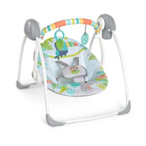 imageBright Starts Portable Automatic 6Speed Baby Swing with Adaptable Speed Taggies Music RemovableToyBar 09 Months 620 lbs Whimsical WildRainforest Vibes