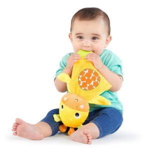 imageBright Starts Rattle ampamp Teethe Wrist Pals Toy Unicorn ampamp Llama Newborn 2 CountYellow