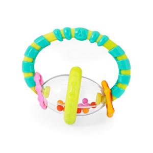 imageBright Starts Rattle and Teethe Chillable Baby Teether Pretty in Pink Ages 3 Months Grab  Spin Rattle