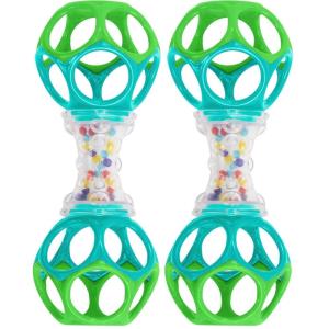 imageBright Starts Rattle and Teethe Chillable Baby Teether Pretty in Pink Ages 3 Months Oball Shaker Set
