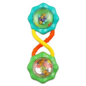 imageBright Starts Rattle and Teethe Chillable Baby Teether Pretty in Pink Ages 3 Months Rattle  Shake Green