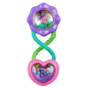 imageBright Starts Rattle and Teethe Chillable Baby Teether Pretty in Pink Ages 3 Months Rattle  Shake Pink