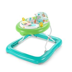 imageBright Starts Tiny Trek 2in1 Baby Activity Walker with Toy Station Adjustable Height and EasyFold Frame Jungle Vines Age 6 MonthsJungle Vines