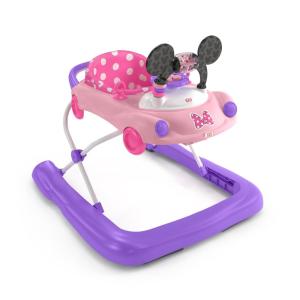 imageBright Starts Tiny Trek 2in1 Baby Activity Walker with Toy Station Adjustable Height and EasyFold Frame Jungle Vines Age 6 MonthsMinnie Mouse Go  Go Bows
