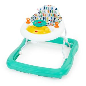 imageBright Starts Tiny Trek 2in1 Baby Activity Walker with Toy Station Adjustable Height and EasyFold Frame Jungle Vines Age 6 MonthsReady to Roll