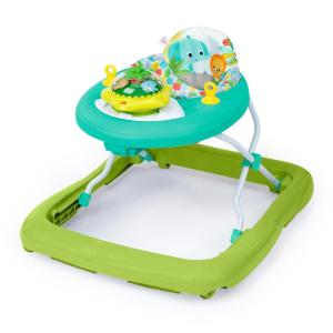 imageBright Starts Tiny Trek 2in1 Baby Activity Walker with Toy Station Adjustable Height and EasyFold Frame Jungle Vines Age 6 MonthsWanderlights